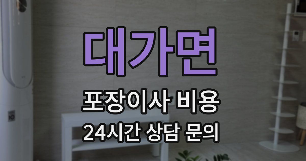 대가면 포장이사 비용