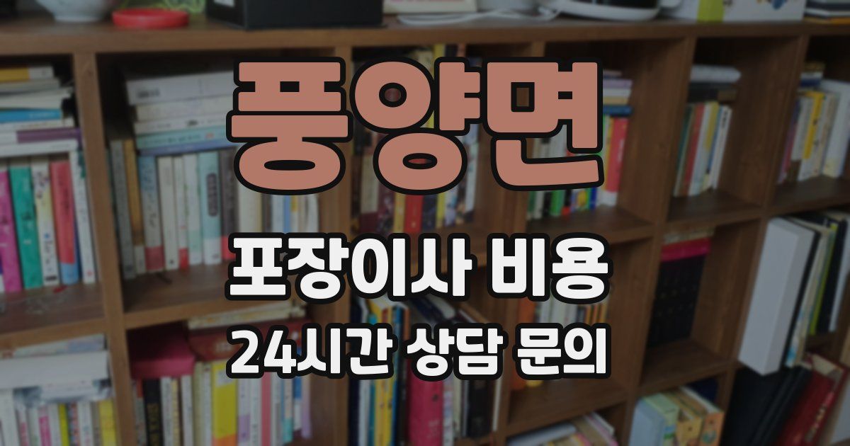 풍양면 포장이사 비용