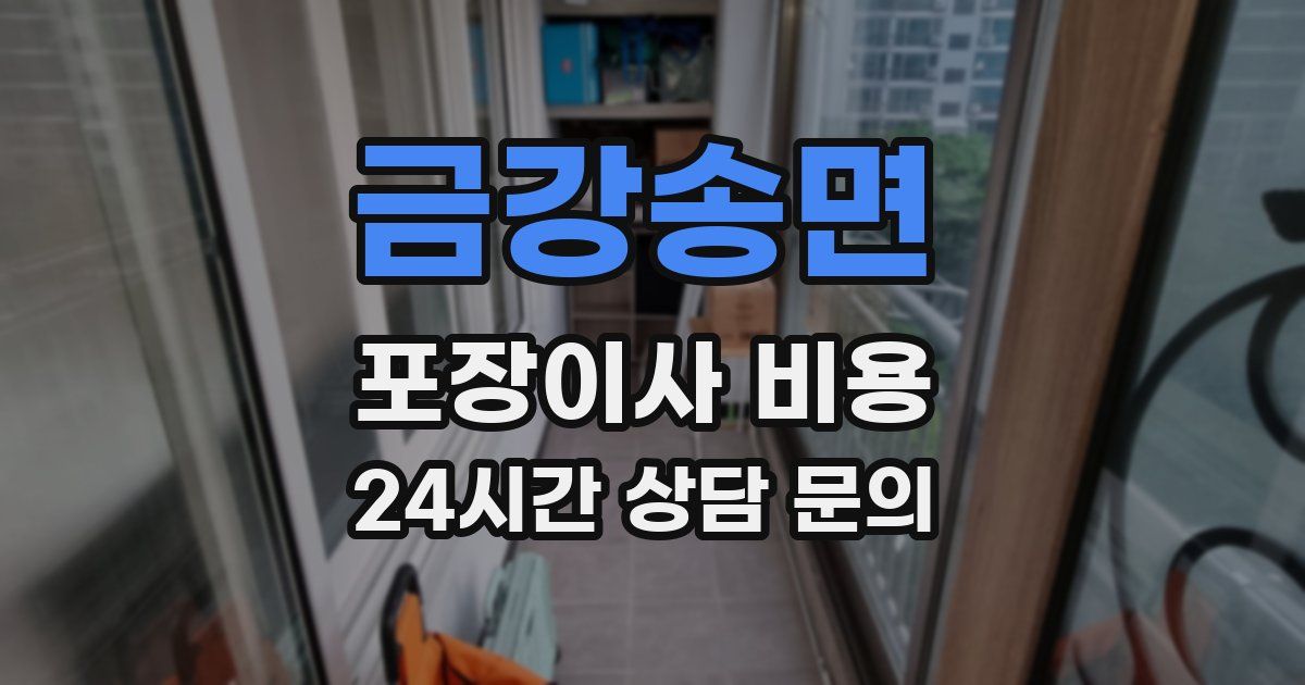 금강송면 포장이사 비용