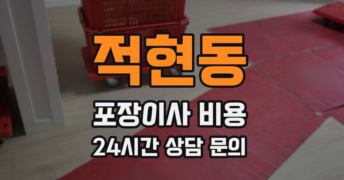 적현동 포장이사 비용