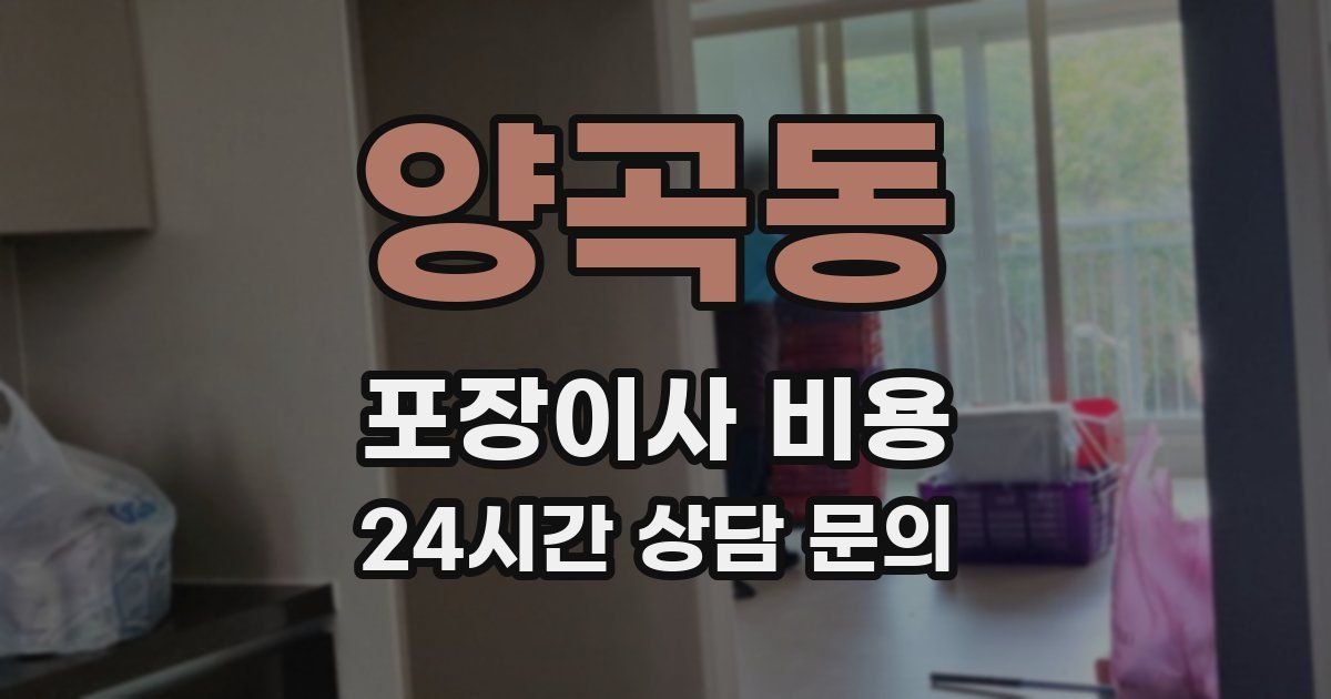 양곡동 포장이사 비용