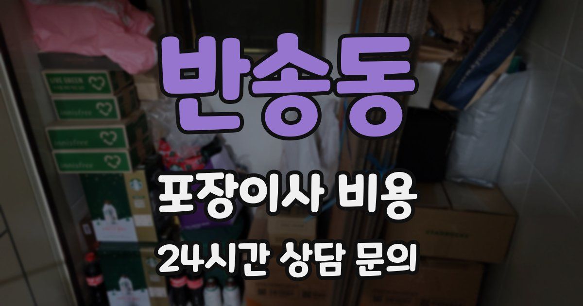 반송동 포장이사 비용