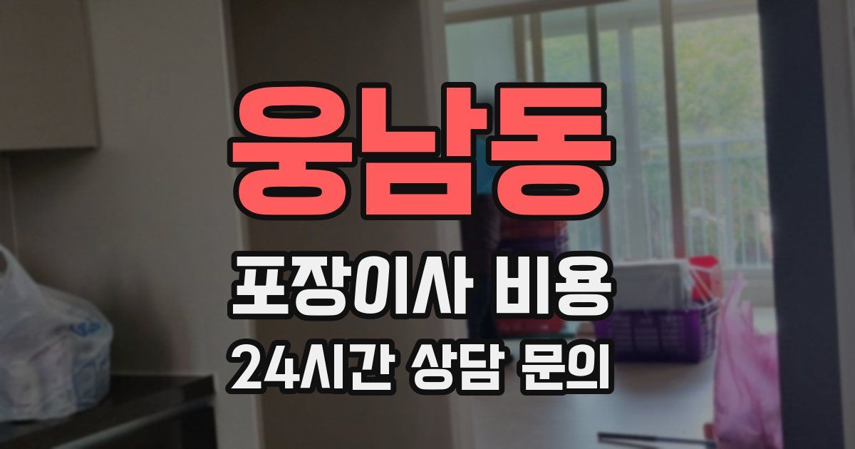 웅남동 포장이사 비용