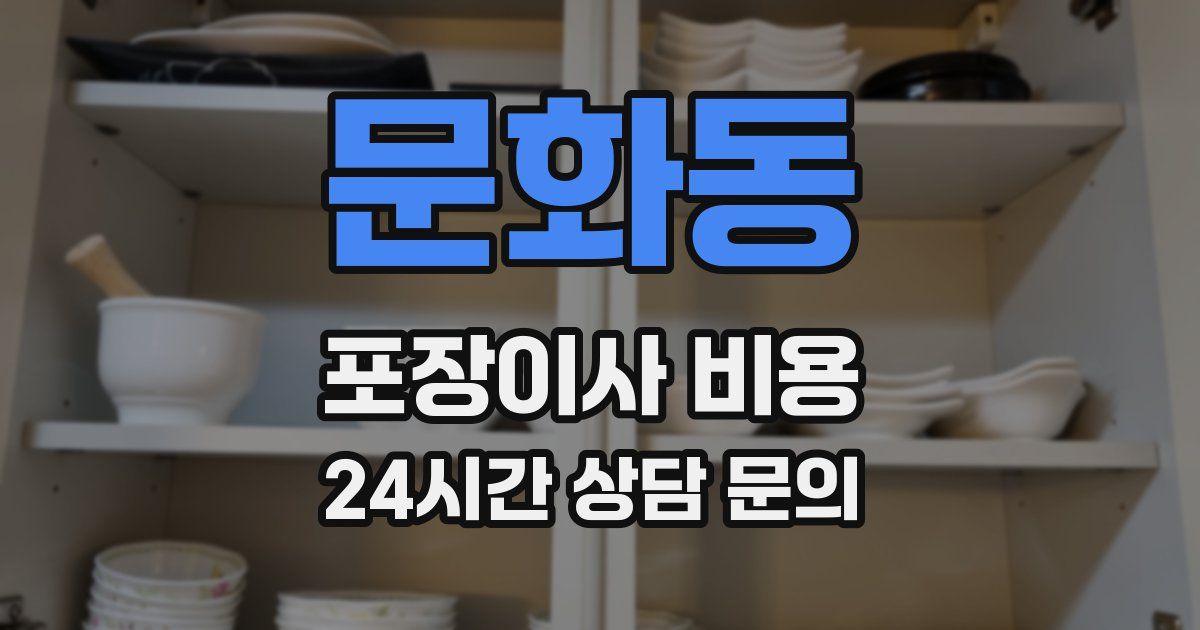 문화동 포장이사 비용