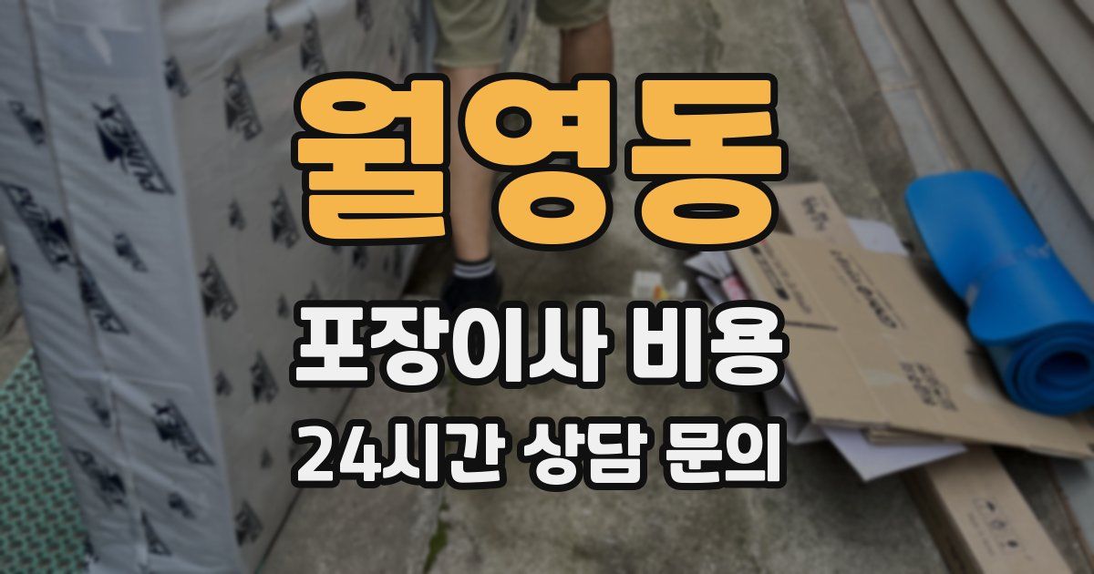 월영동 포장이사 비용