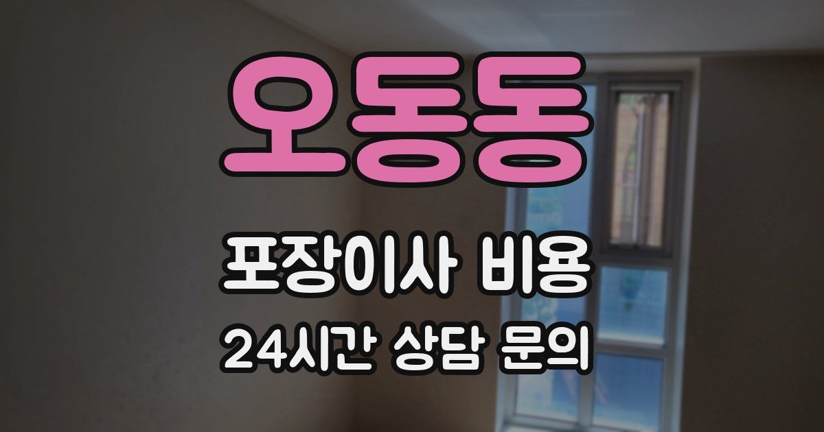 오동동 포장이사 비용