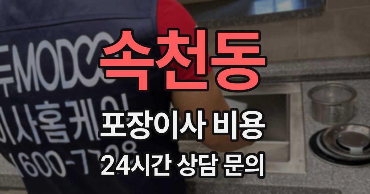 속천동 포장이사 비용