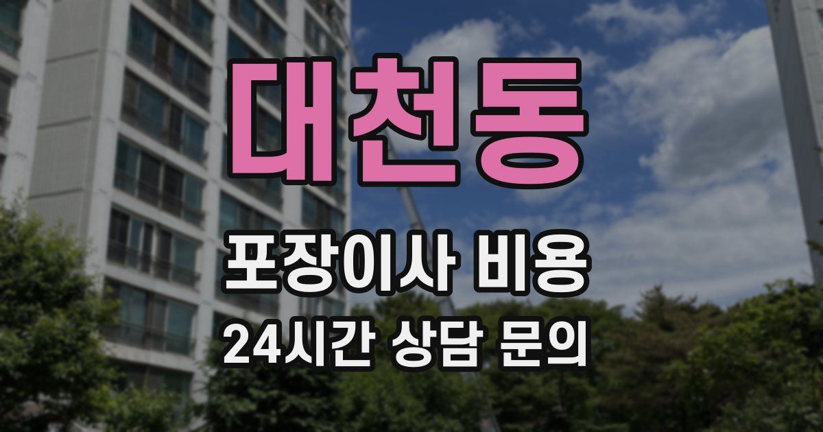 대천동 포장이사 비용