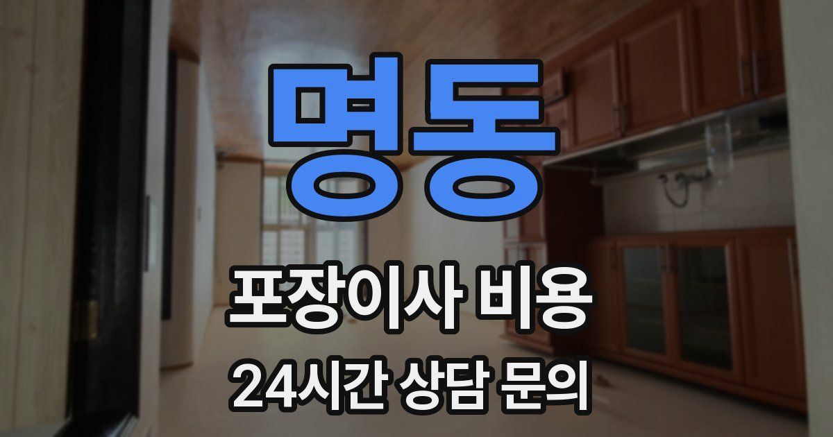 명동 포장이사 비용