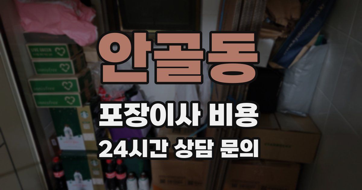 안골동 포장이사 비용