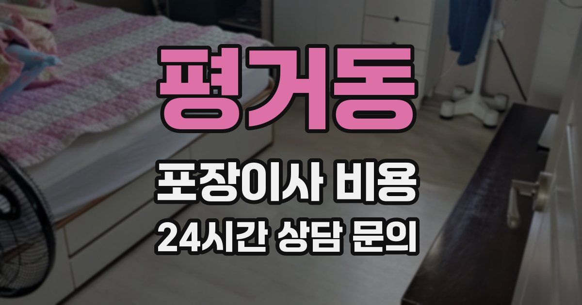 평거동 포장이사 비용