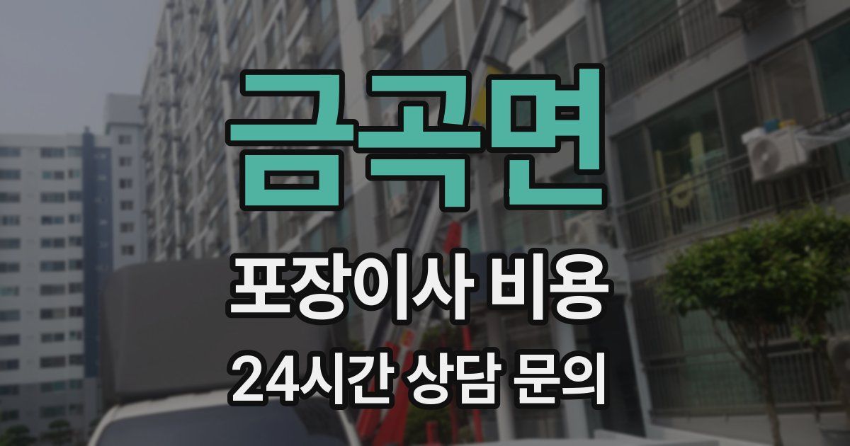 금곡면 포장이사 비용