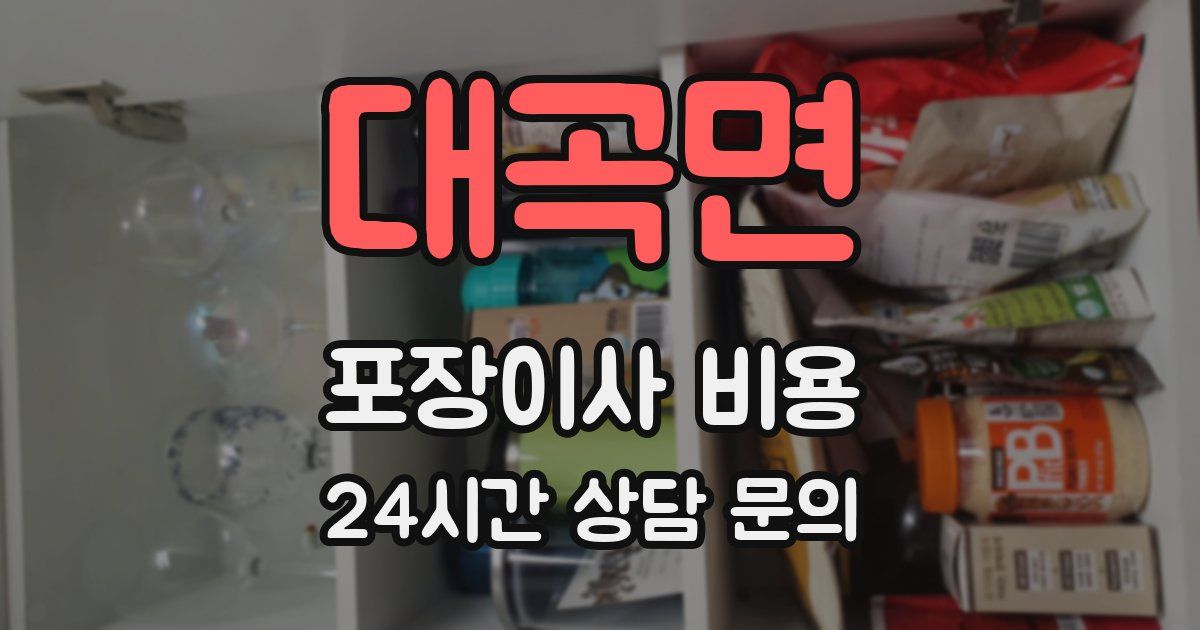 대곡면 포장이사 비용