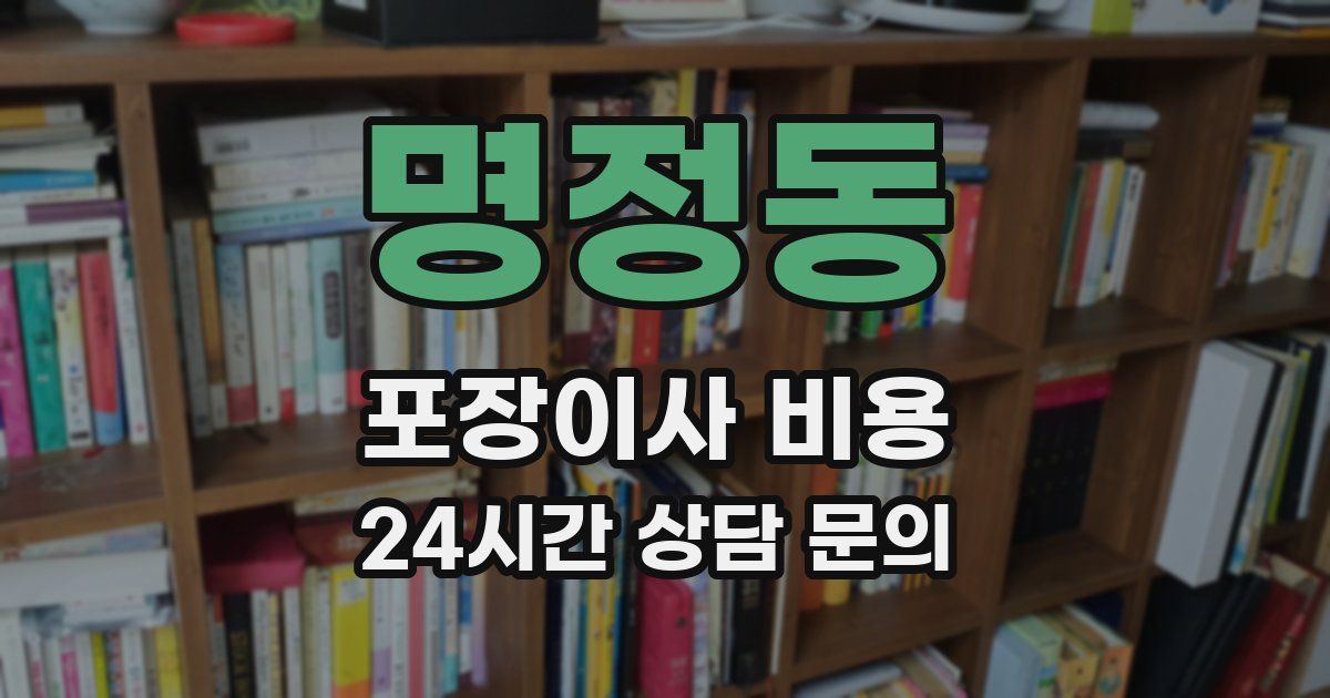 명정동 포장이사 비용