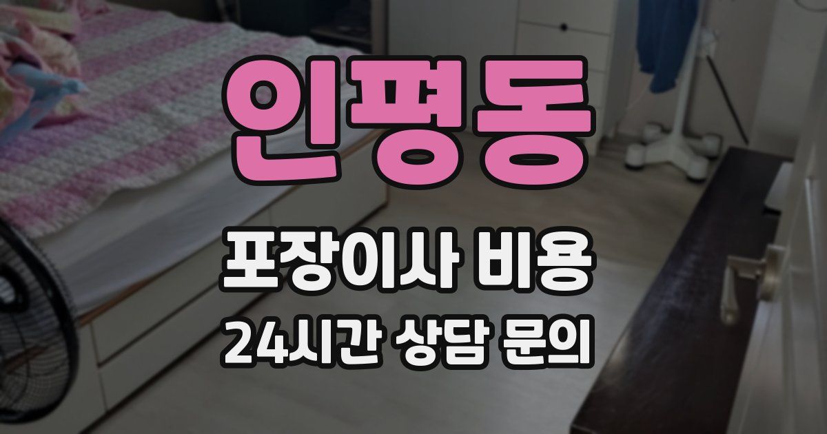 인평동 포장이사 비용