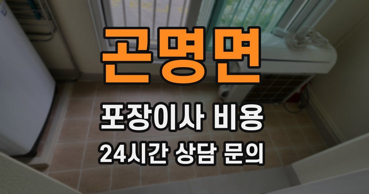 곤명면 포장이사 비용
