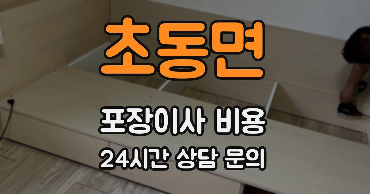 초동면 포장이사 비용