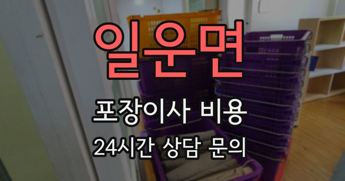 일운면 포장이사 비용