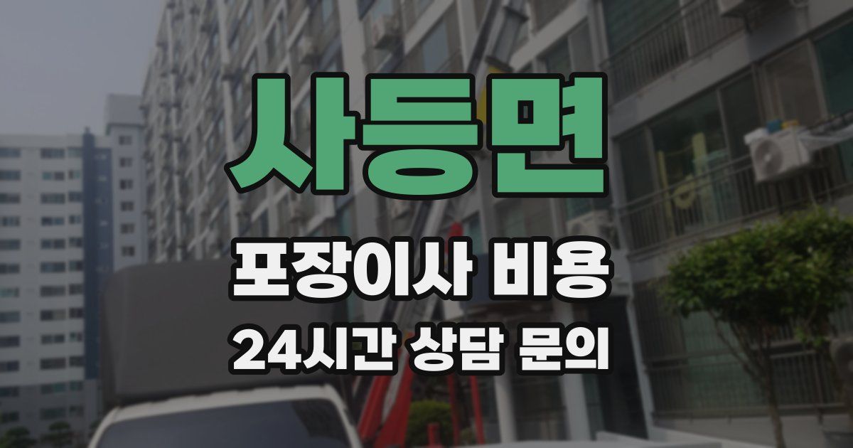 사등면 포장이사 비용