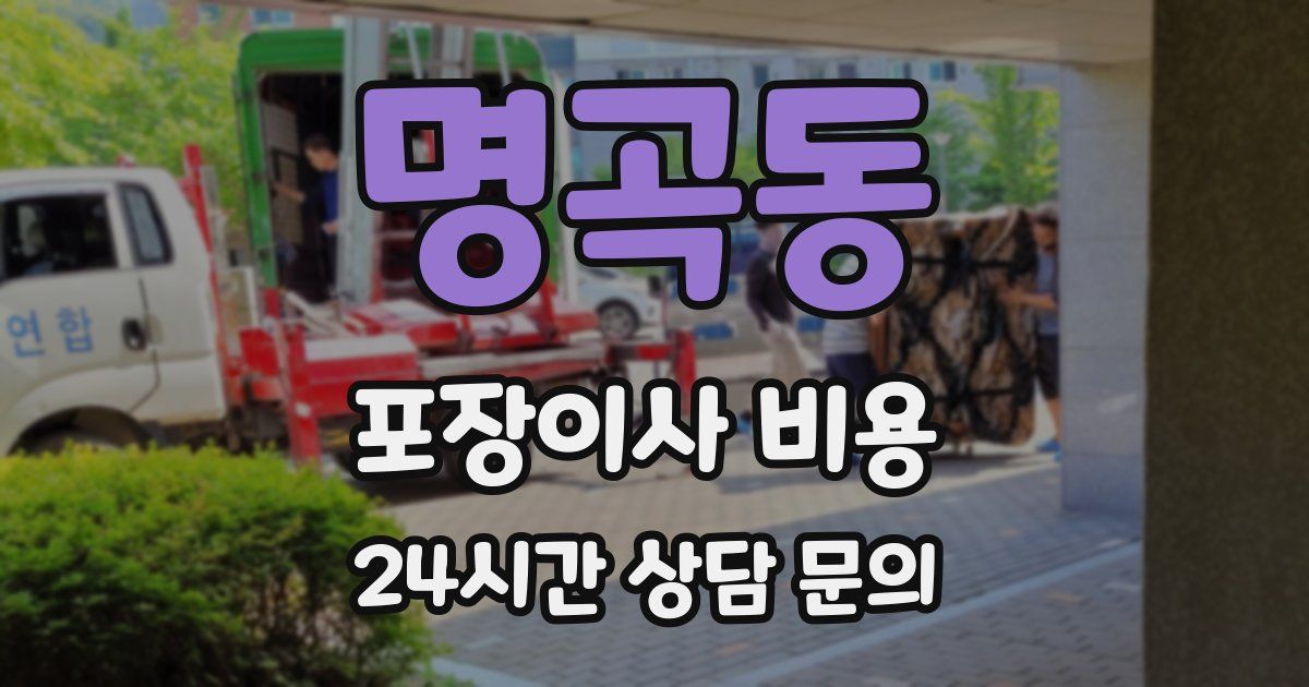 명곡동 포장이사 비용