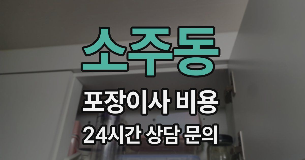 소주동 포장이사 비용