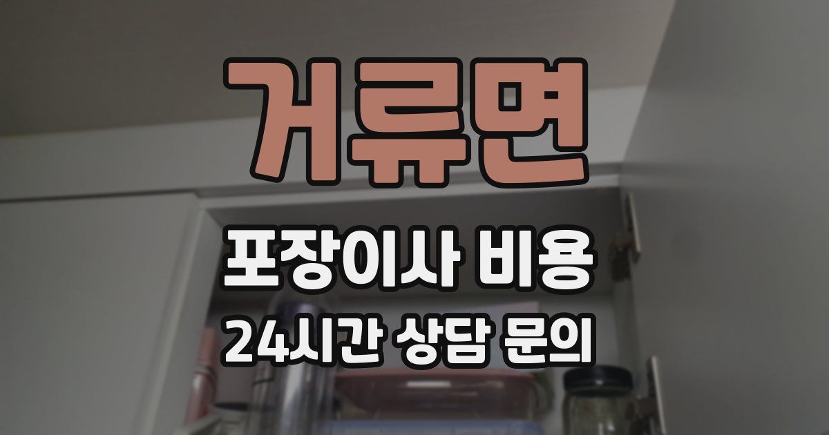 거류면 포장이사 비용