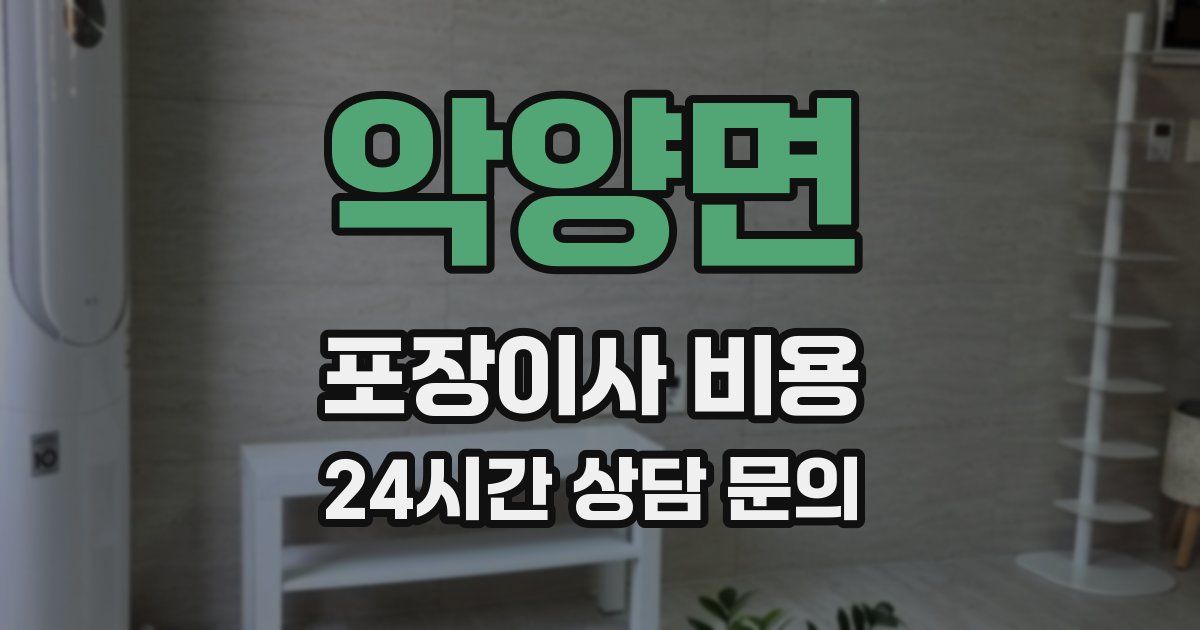 악양면 포장이사 비용