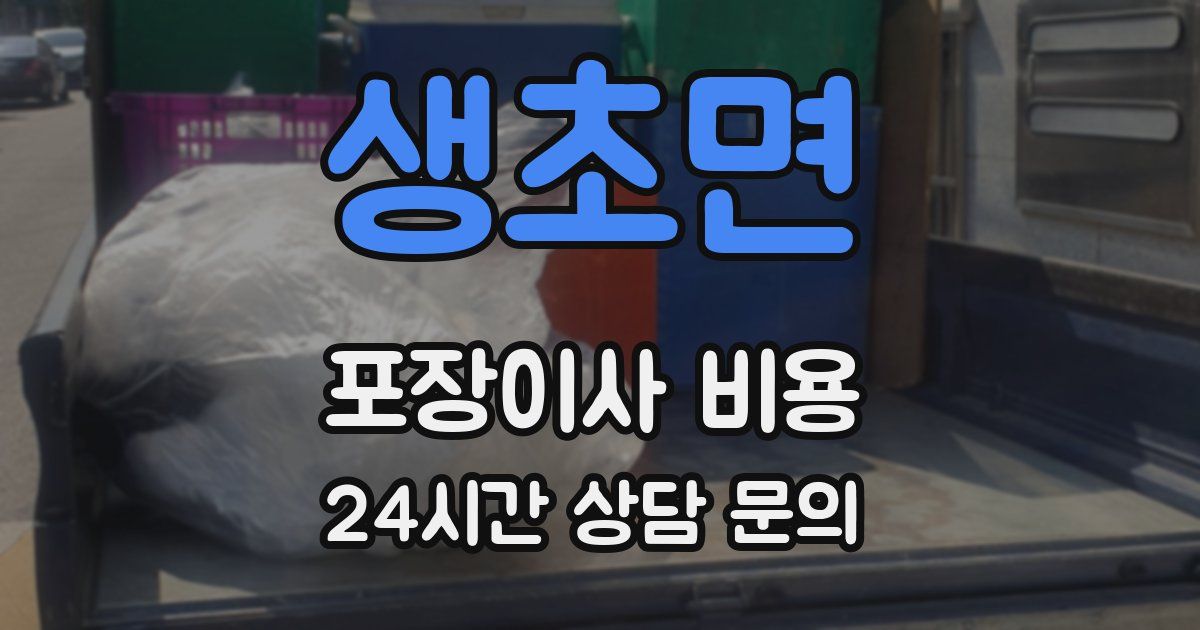 생초면 포장이사 비용