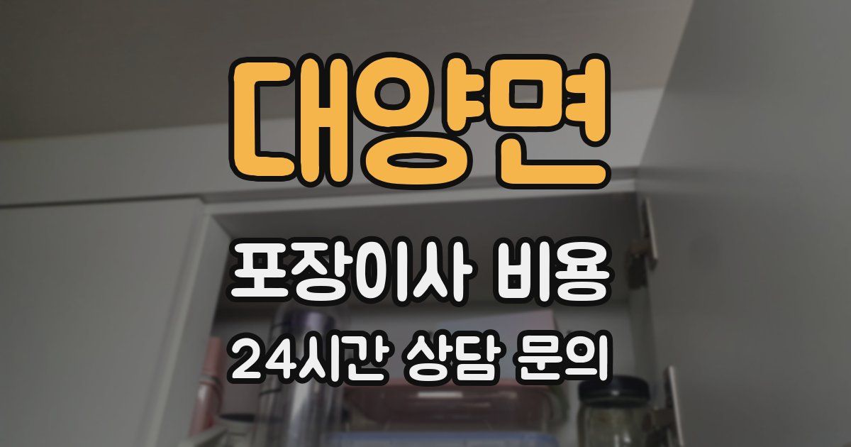 대양면 포장이사 비용