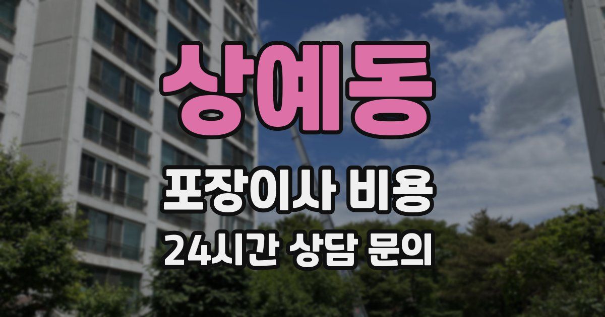 상예동 포장이사 비용