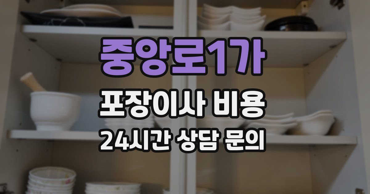 중앙로1가 포장이사 비용