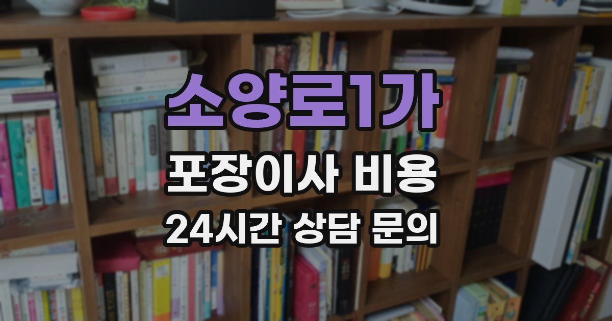 소양로1가 포장이사 비용