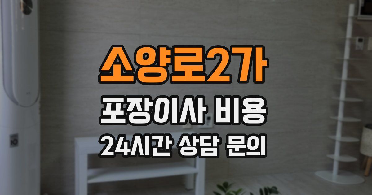 소양로2가 포장이사 비용