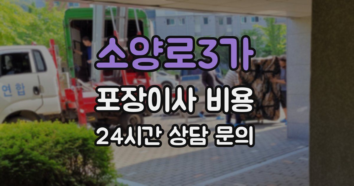 소양로3가 포장이사 비용