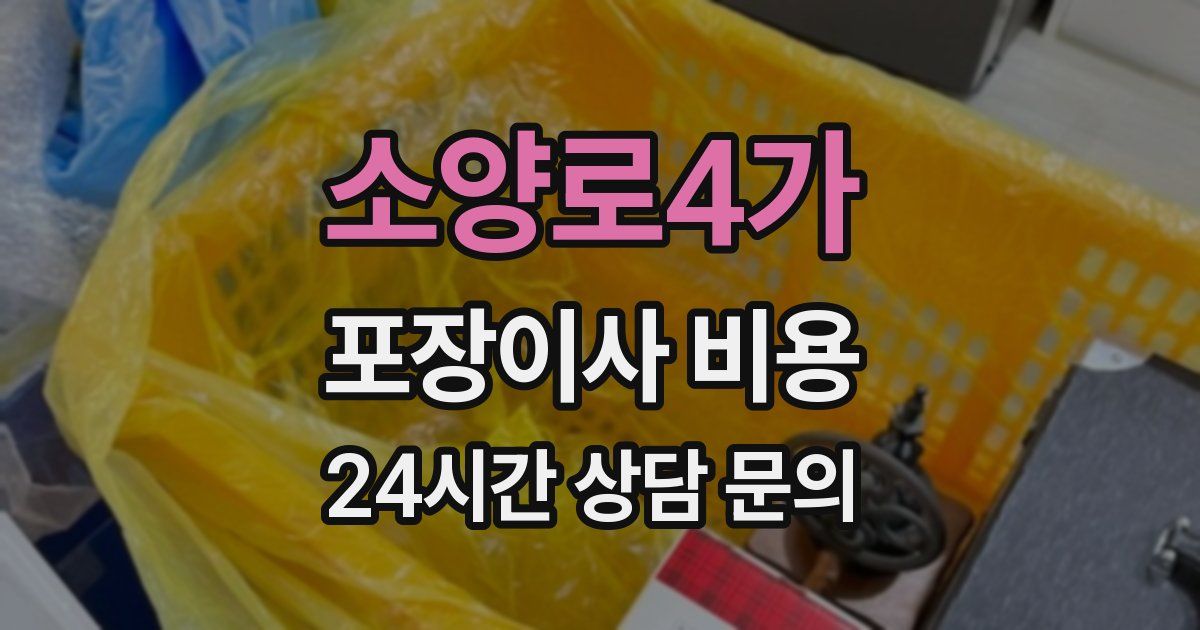 소양로4가 포장이사 비용