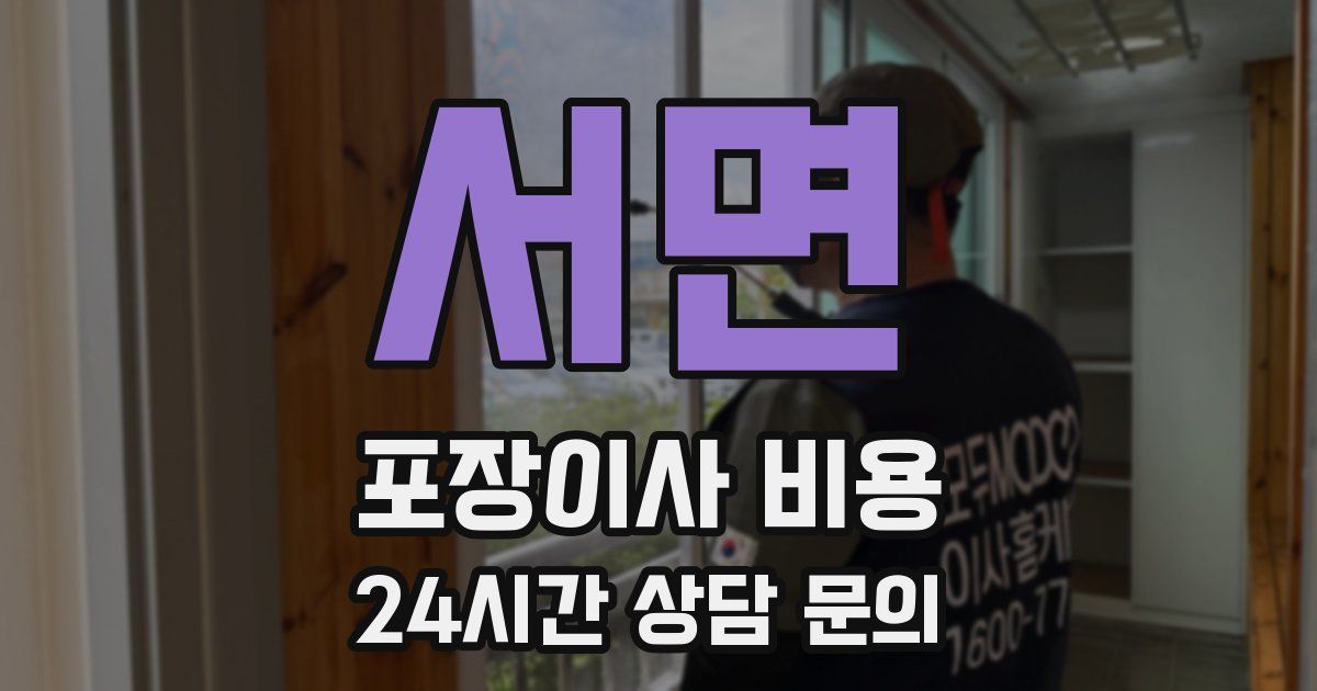 서면 포장이사 비용