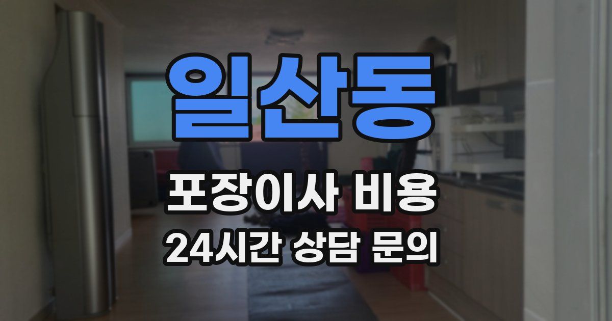 일산동 포장이사 비용