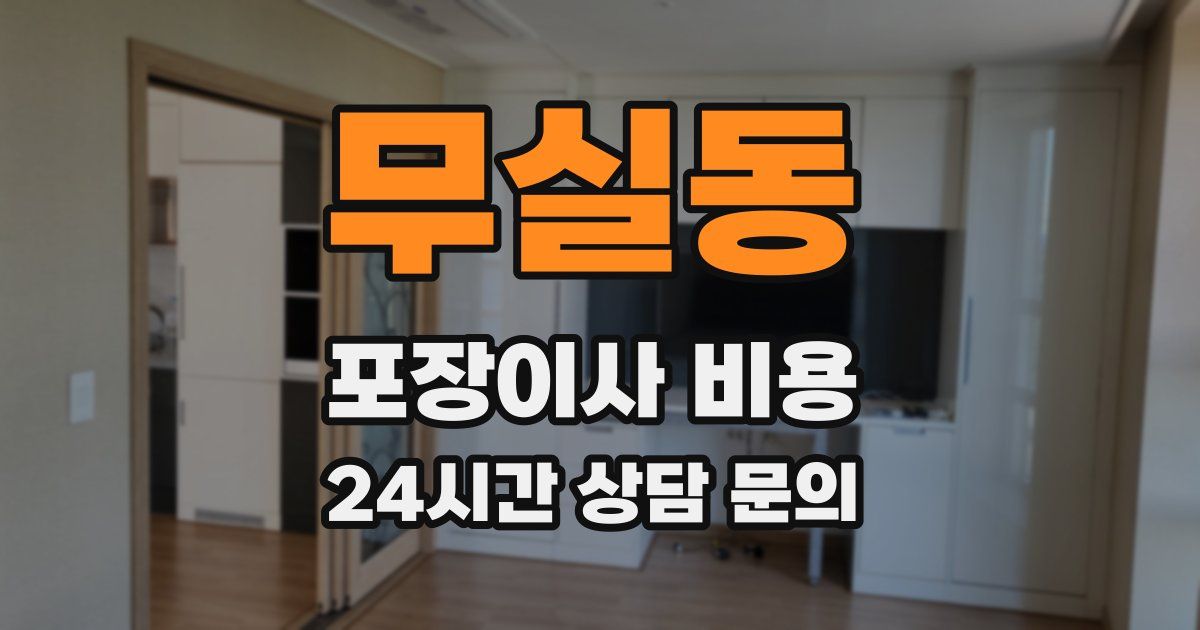무실동 포장이사 비용