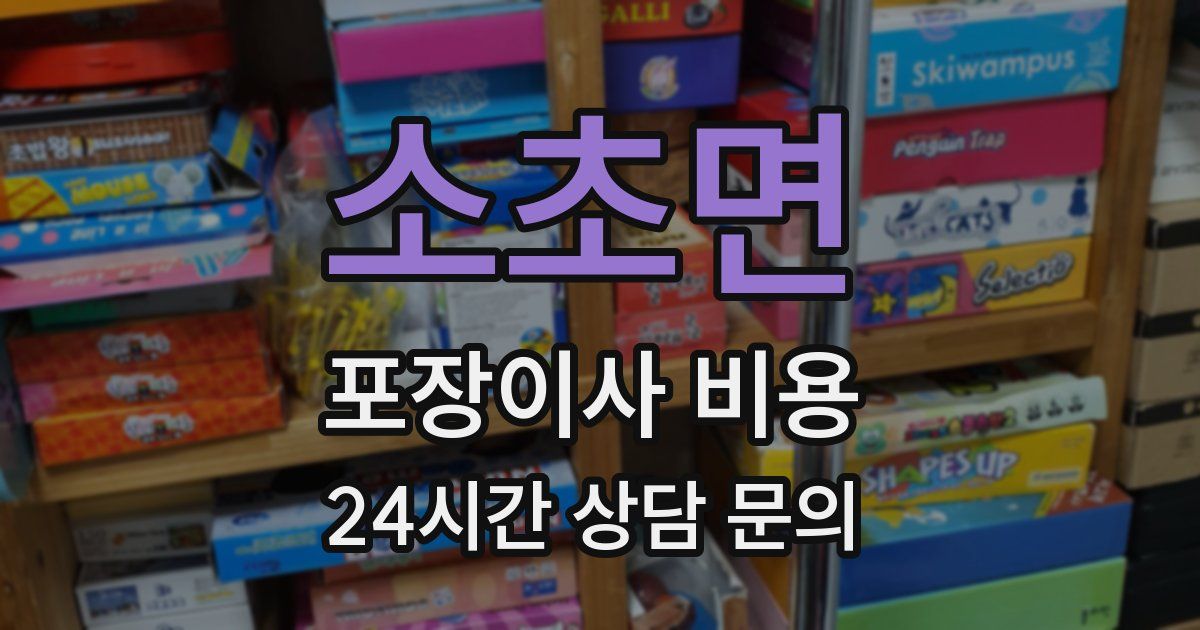 소초면 포장이사 비용