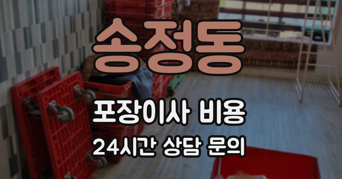 송정동 포장이사 비용