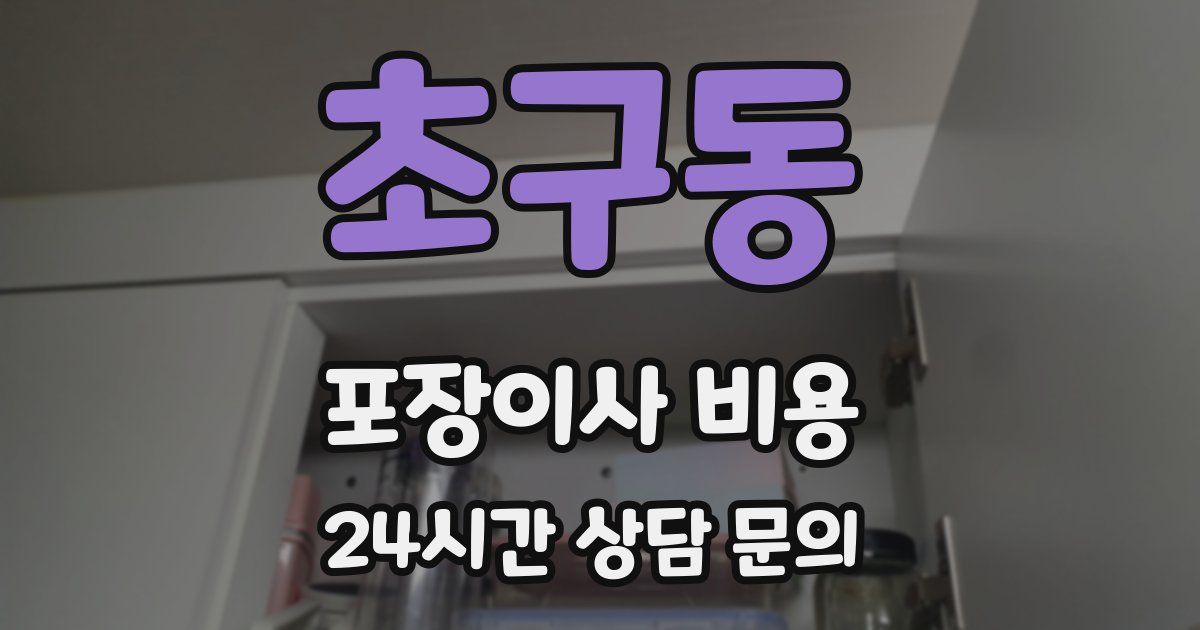초구동 포장이사 비용