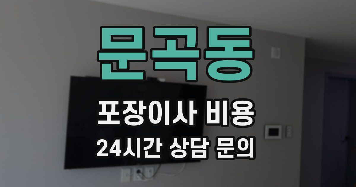 문곡동 포장이사 비용