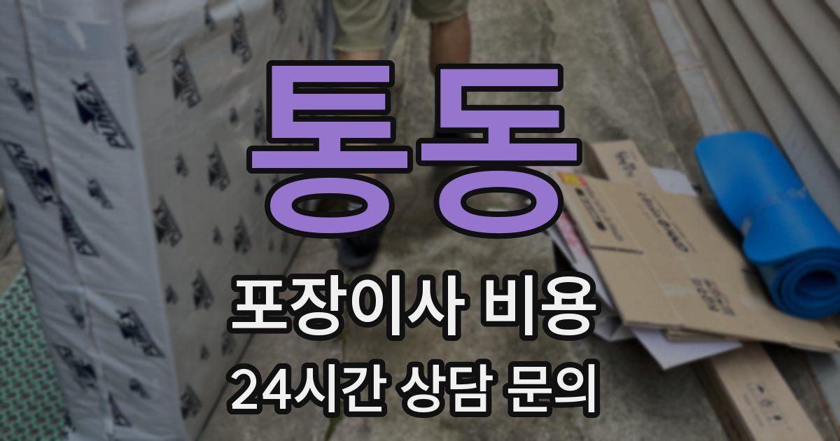 통동 포장이사 비용