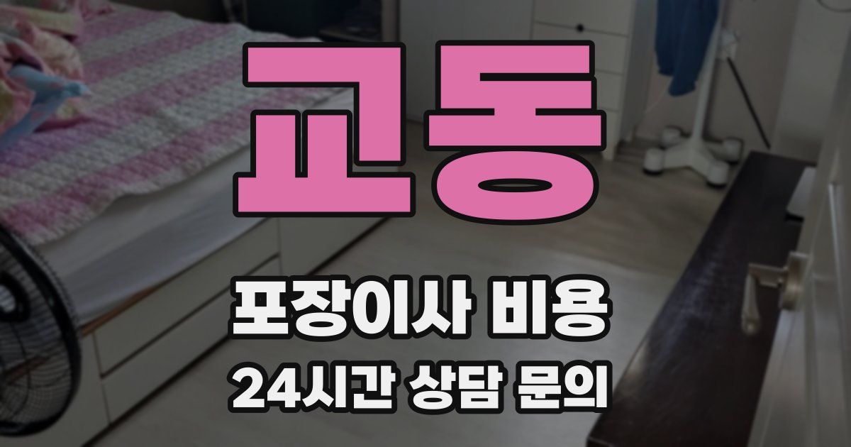 교동 포장이사 비용