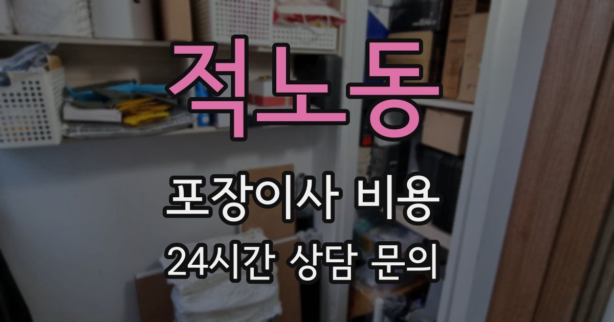 적노동 포장이사 비용