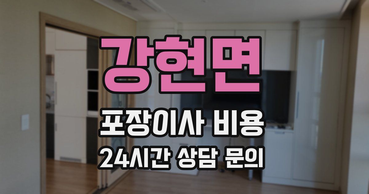 강현면 포장이사 비용