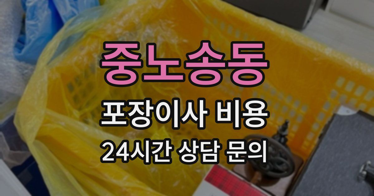 중노송동 포장이사 비용