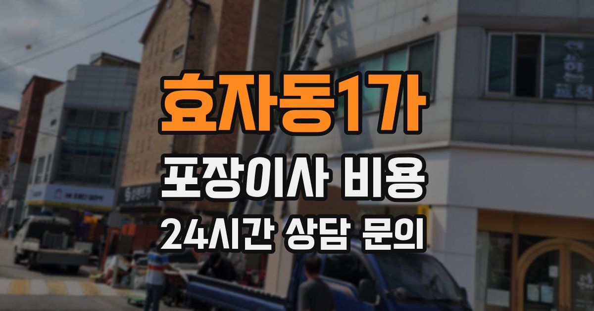 효자동1가 포장이사 비용