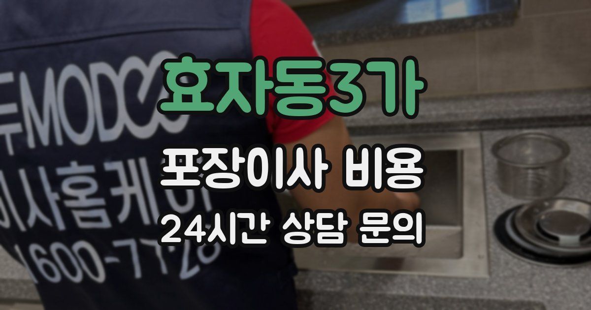 효자동3가 포장이사 비용