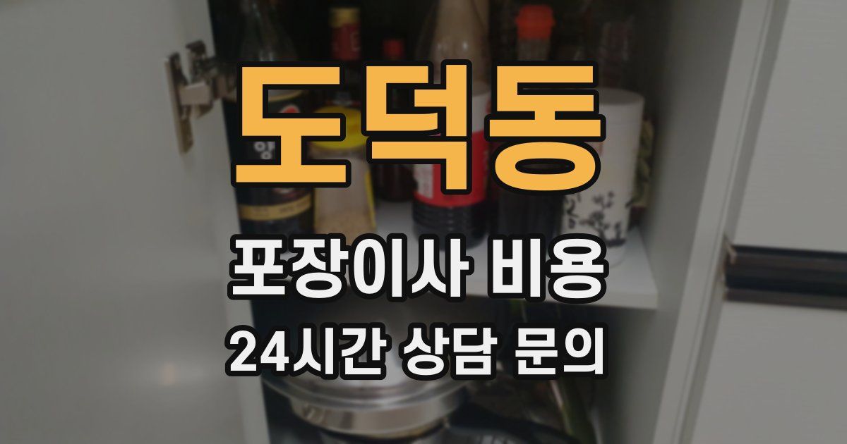 도덕동 포장이사 비용